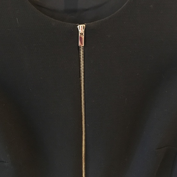 Ann Taylor black dress with gold zippers. - Picture 2 of 3